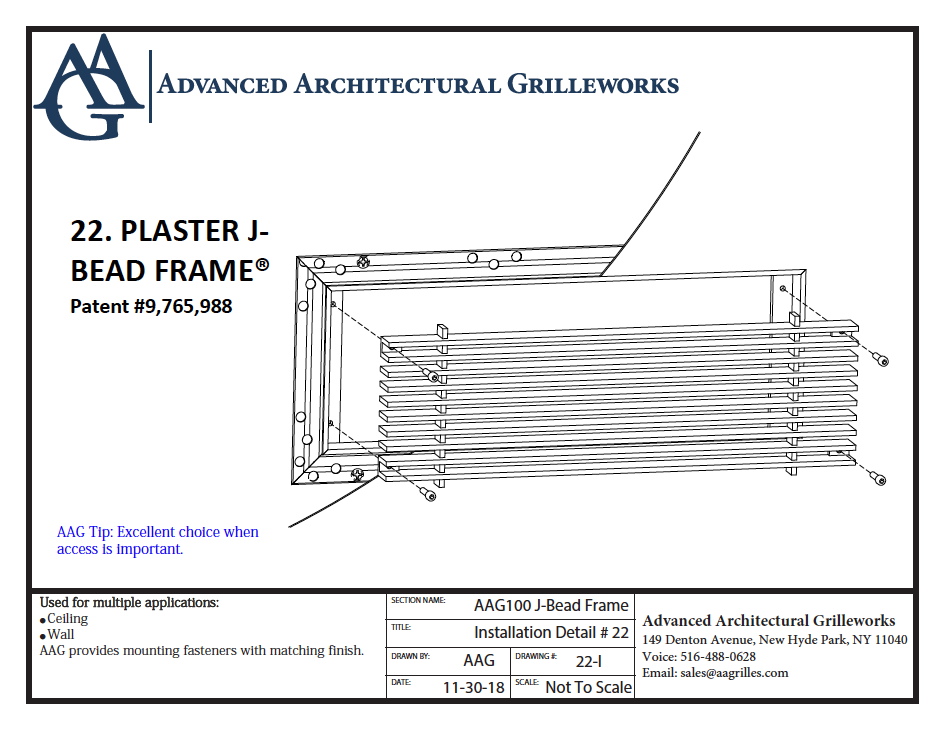 Installation Details Plaster J Bead Frame Aag2019